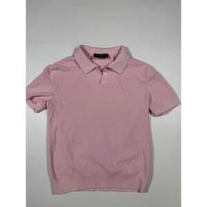 Psycho Bunny Pink Knit Polo Shirt Mens Small Johnny Collar
